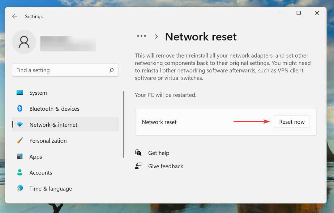 إعادة تعيين إعدادات الشبكة لإصلاح Windows 11 لا يمكن الاتصال بهذه الشبكة