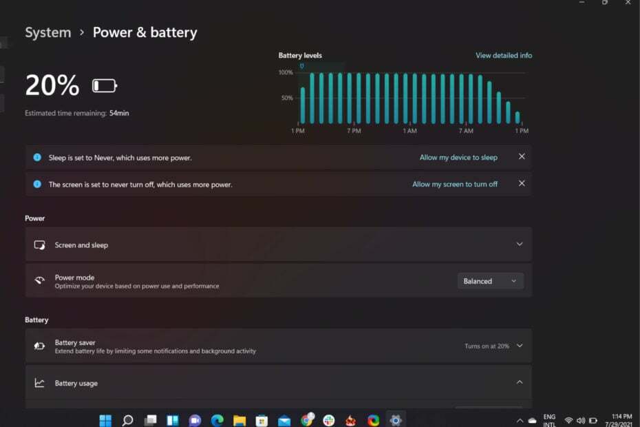 Windows 11 batterijgebruik
