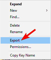 export register De set mappen kan niet worden geopend