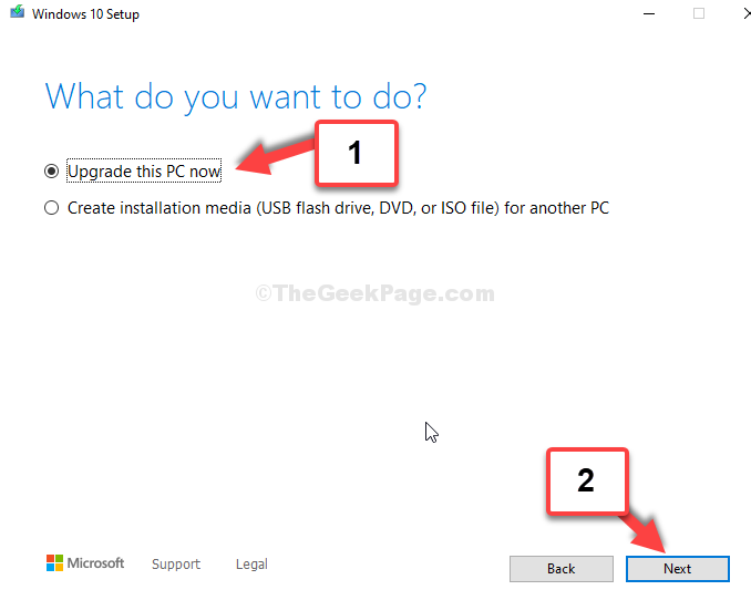 „Windows 10“ sąranka Atnaujinkite šį kompiuterį dabar