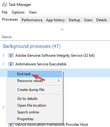 Microsoft Windows -sovellus ei vastaa. Ohjelma voi vastata uudelleen, jos odotat