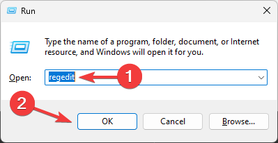 Regedit - ni mogoče onemogočiti zameglitve ozadja v sistemu Windows 11