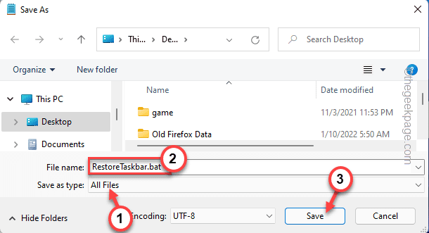 Kembalikan File Batch Taskbar Min