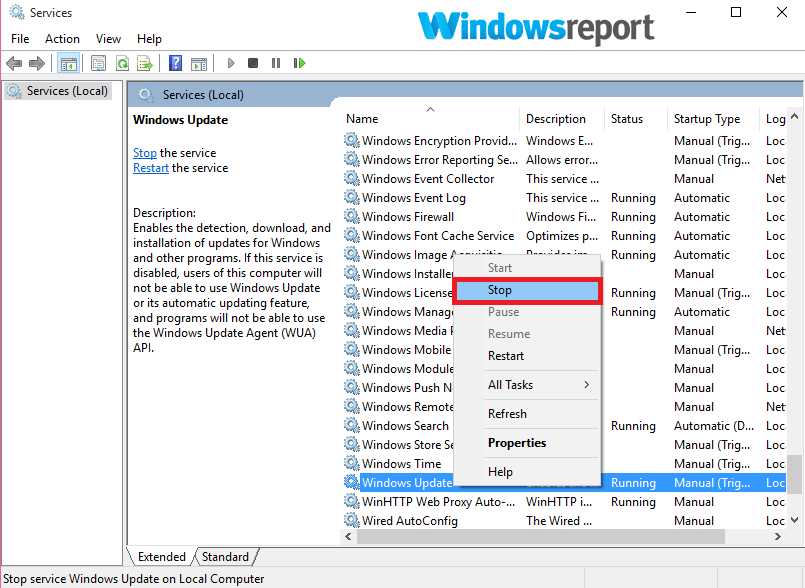 Windows 10 Windows Update se omogoči
