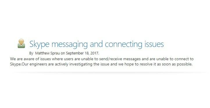 Skype on jälle maas, Microsoft töötab paranduse kallal