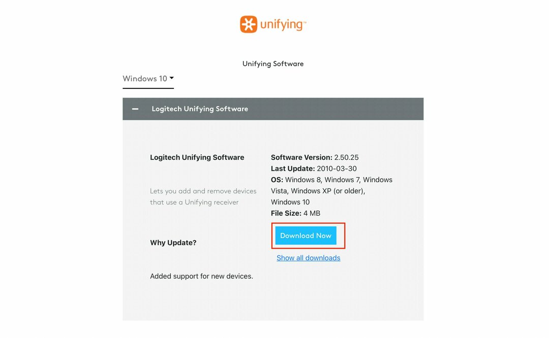 Downloader Logitech Unifying-softwaren