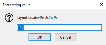 strängvärde Firefox - webbläsaren passar inte skärmen