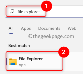 Explorateur de fichiers Windows Search Min