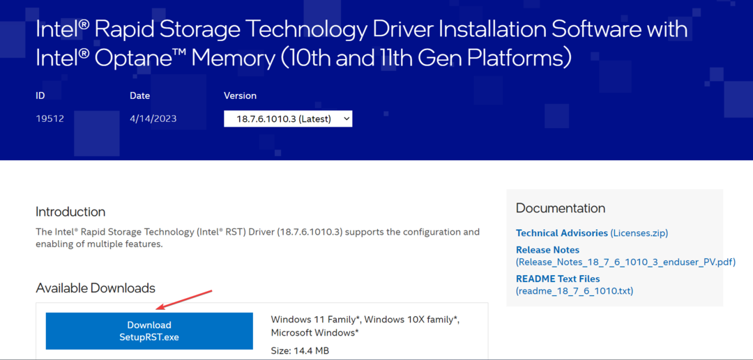 download Intel Rapid Storage Technology-stuurprogramma