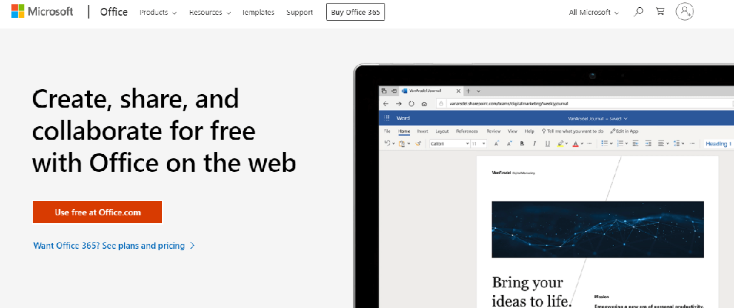 site oficial do Microsoft Office