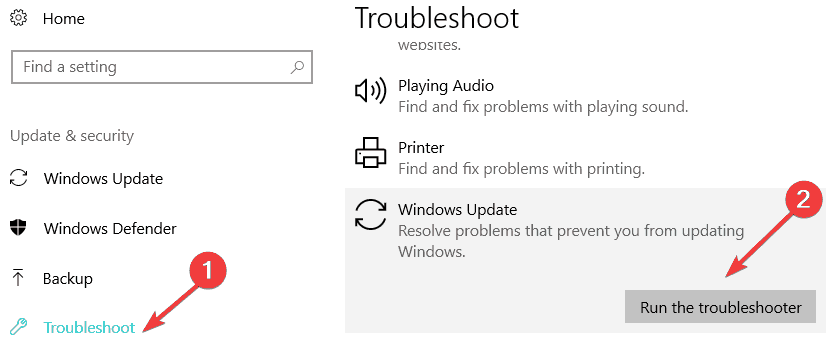 solucionador de problemas de actualización de Windows 10