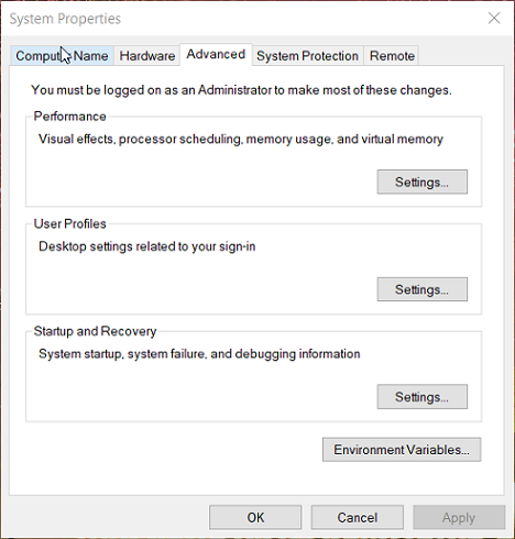 Windows 10 Systemeigenschaften installieren oracle odbc-Treiber