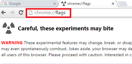 chrome zastavice v naslovni vrstici