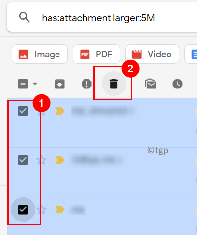 Gmail filtert E-Mails Wählen Sie Min. löschen