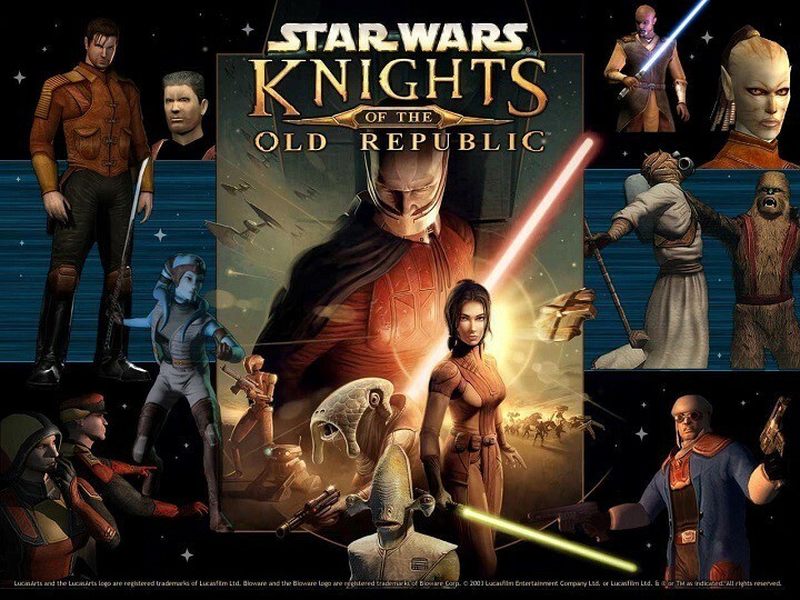 Star Wars: Knights of the Old Republic fungerer ikke på pc