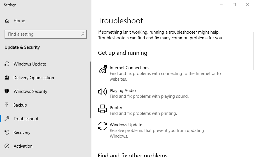 Risoluzione dei problemi relativi alle impostazioni di stampa del messaggio di errore di Windows 10 