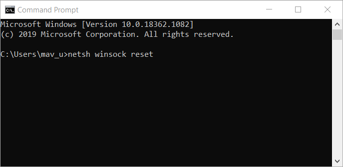 netsh winsock reset-kommandot Windows-uppdatering kunde inte installeras på grund av fel 2149842967