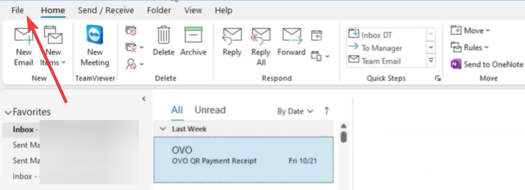 vizualizarea Outlook nu afișează conținutul de e-mail