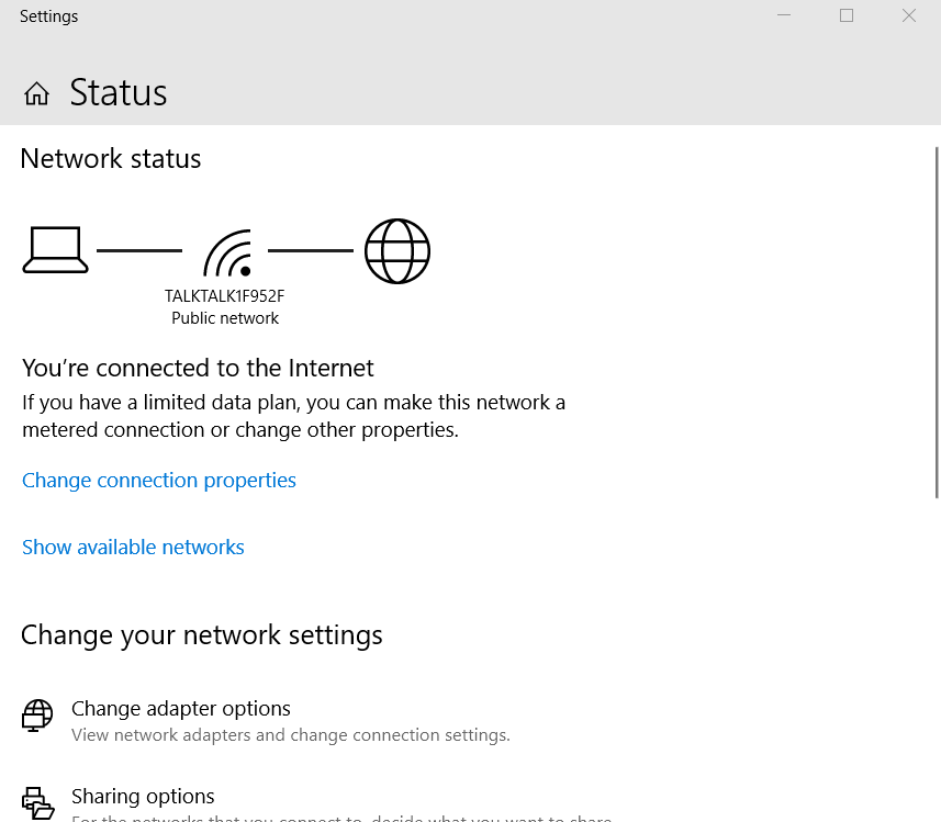 Obnovení stavu sítě nastavení sítě Windows 10