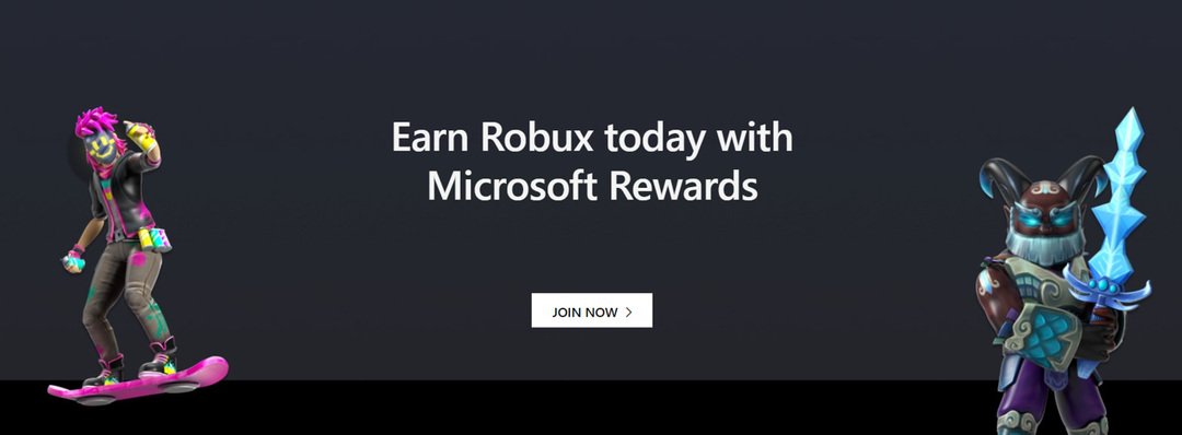 robux მიუთითებს Microsoft ჯილდოს
