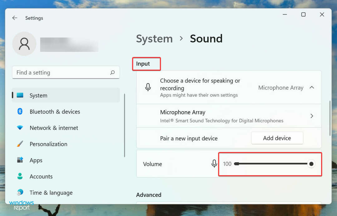 Zvýšte vstupnú hlasitosť, aby ste opravili priblíženie pri rozpoznaní mikrofónu Windows 11