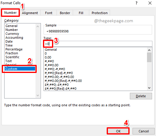 Plus-merkin (+) näyttäminen ennen positiivisia numeroita Excelissä