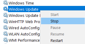 Opriți Windows Update Min