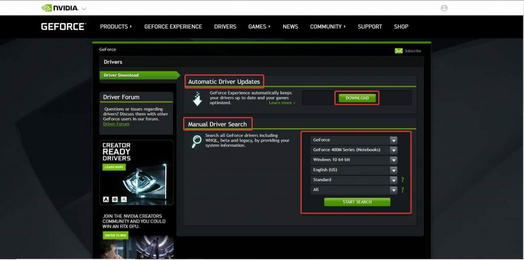 nvidia geforce experience 0x0001 download del driver