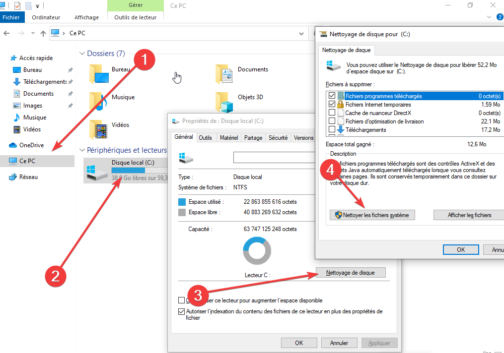 OneDrive: liberare spazio sul disco durante l'Explorateur de fichiers