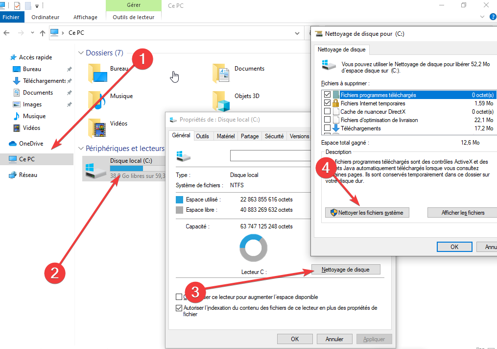 OneDrive: Liberer espace sur disque dur de l'explorateur de fichiers