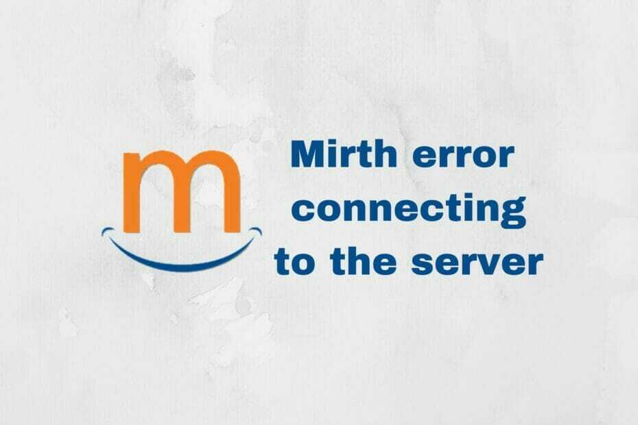 erro Mirth se conectar ao servidor