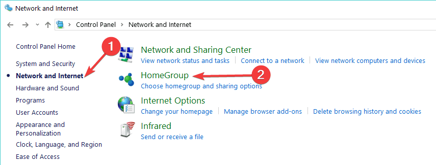 Heimnetzgruppe Windows 10