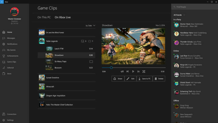 Game Clips Live est maintenant disponible dans le Windows Store
