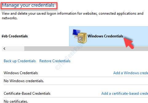 Gestisci le tue credenziali Credenziali di Windows Elimina tutte le credenziali Correlate a Office 365