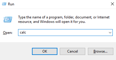 Spustite príkaz Windows 10 kalkulačky