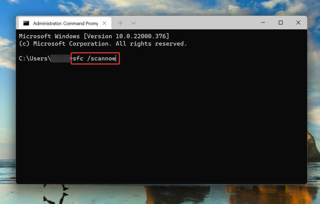 Zaženite skeniranje SFC, da popravite kodo napake Windows 11 0x8000ffff