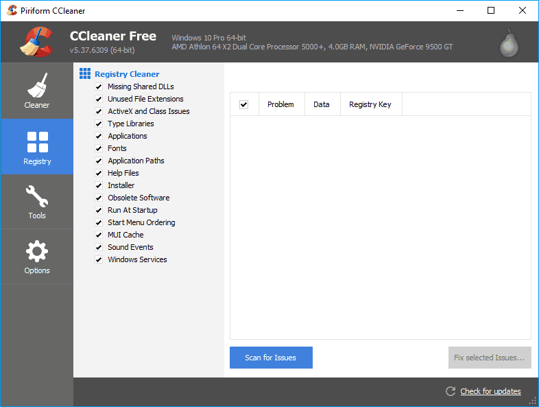 CCleaner Windows 10 ne deluje