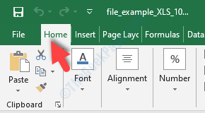Excel File Ctrl + A Hjem-fanen