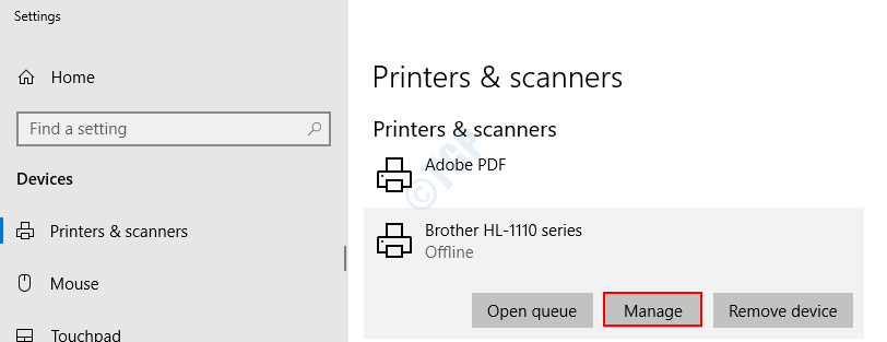 Gerenciar impressora