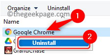 Odinštalovať Google Chrome Min