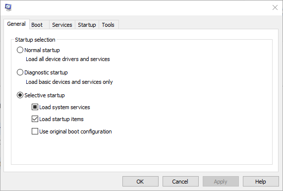 Yleinen-välilehti kuinka korjata virhe 1713 Windows 10