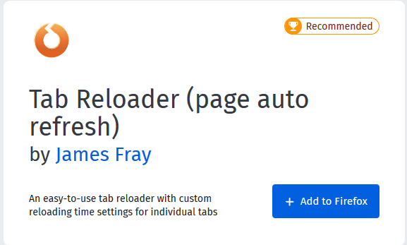 tab reloader firefox ανανεώστε το πρόγραμμα περιήγησης