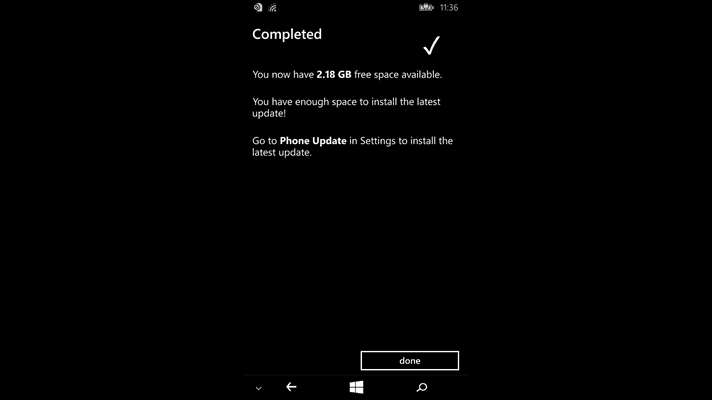 Windows Phone UpdateAdvisor აპლიკაცია ათავისუფლებს ადგილს Windows 10 Mobile- ისთვის