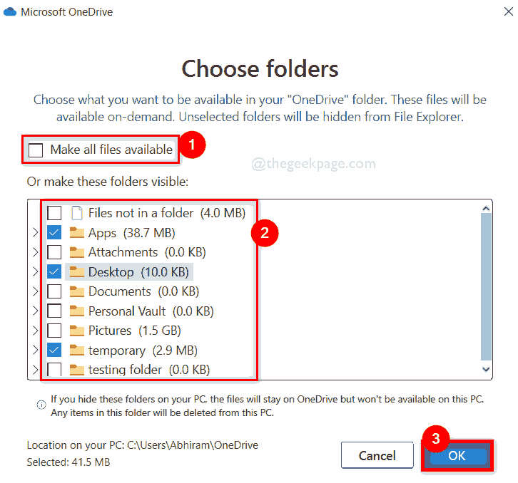 Καταργήστε την επιλογή Make All Files Available 11zon