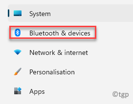 Configurações Bluetooth e dispositivos