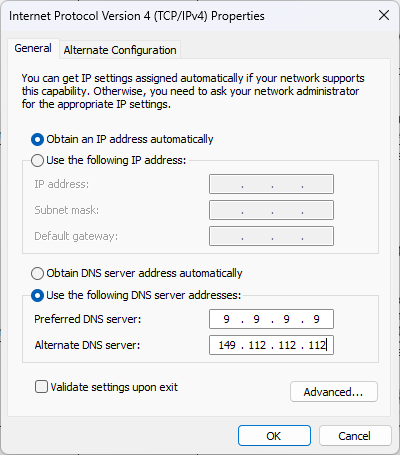 Quad9 - kiireim DNS-server