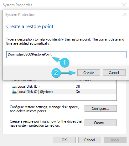 Windows 10 nemůže najít bod obnovení