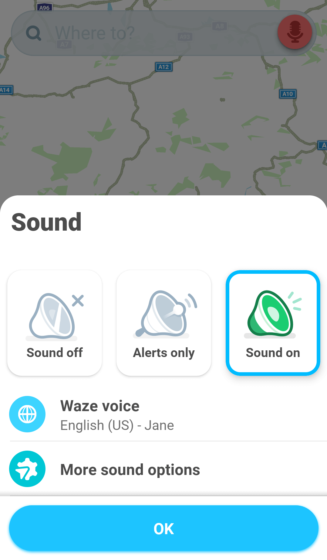 как да променя гласа в waze -