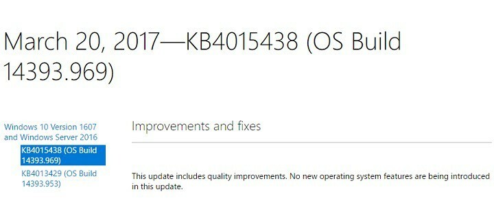 Windows 10 KB4015438 parandab vead, mille põhjustasid märtsikuu Patch Tuesday