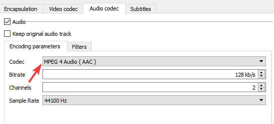 codec audio mp4 nessun audio dopo la conversione video vlc